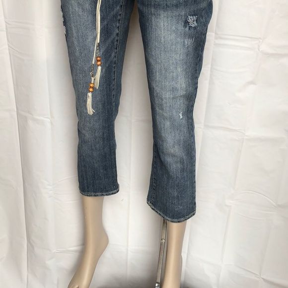 Vintage Bongo distressed denim boho hippie Capri jeans size 11 - Picture 7 of 9